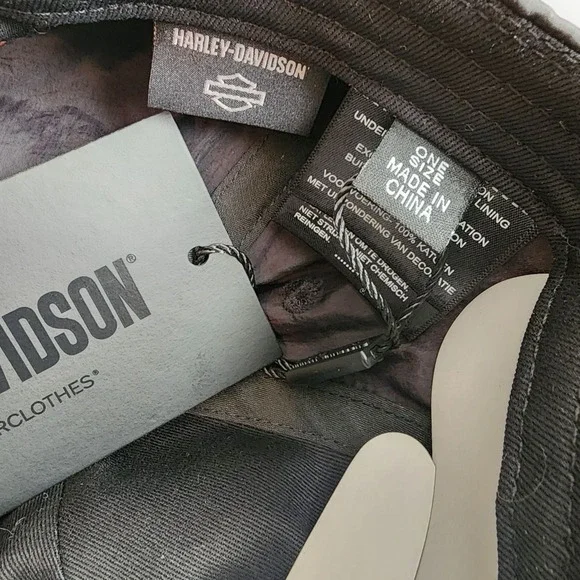 Harley Davidson Screamin' Eagle Adjustable Snapback‎ Hat Black/Orange 97605-24VM - Picture 8 of 11